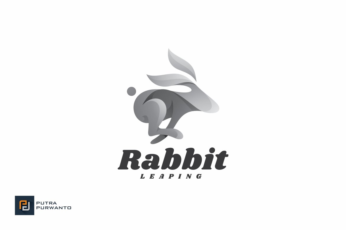 Rabbit Leaping - Logo Template preview image.