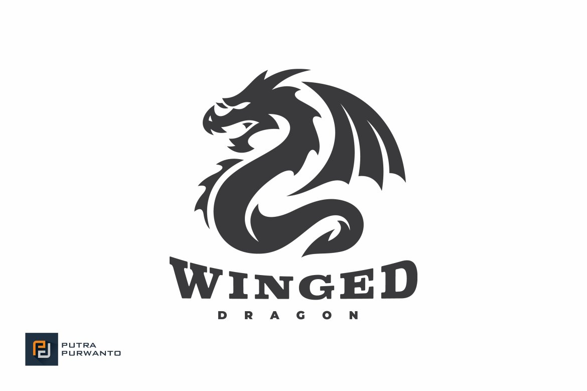 Winged Dragon Logo Design preview image.