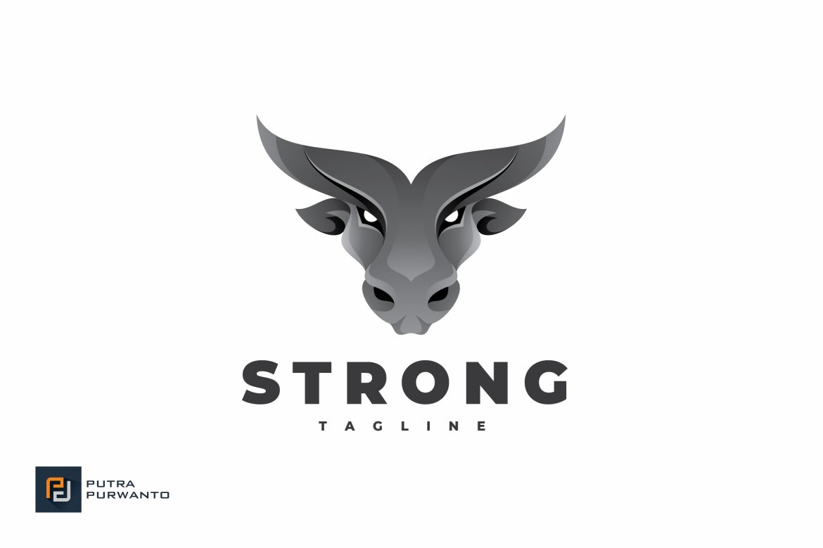 Strong Bull - Logo Template preview image.