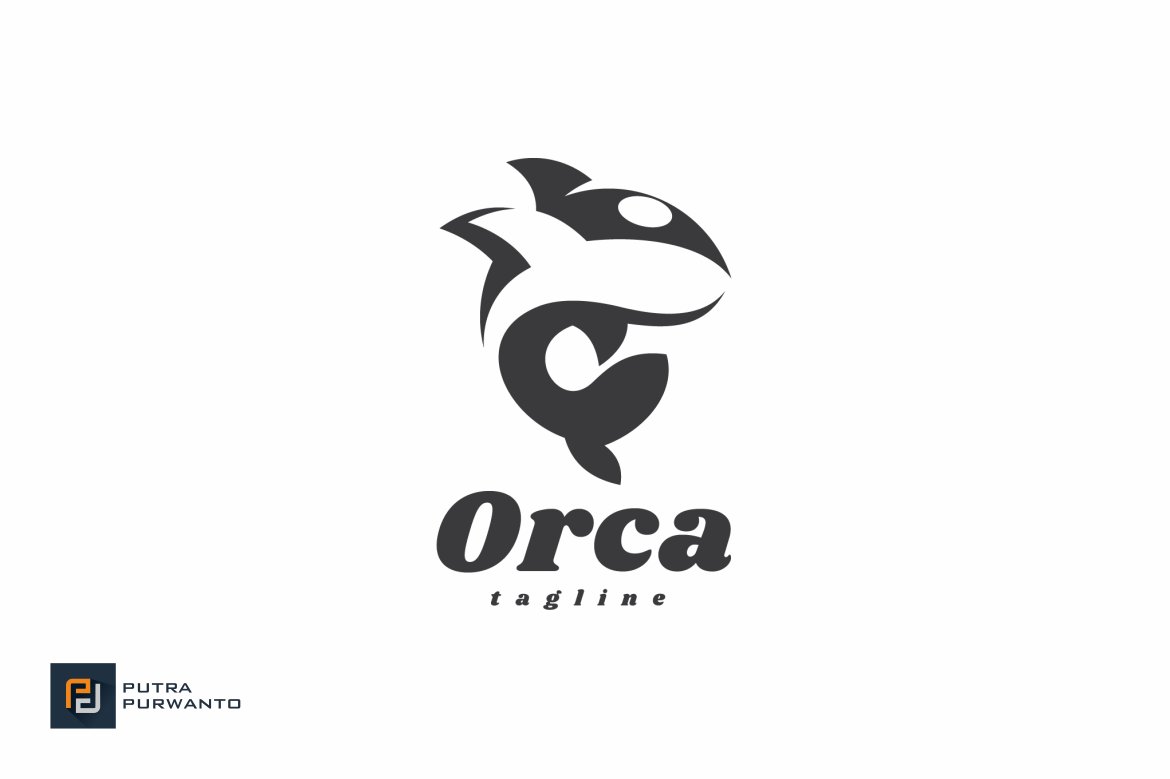 Orca Killer Whale - Logo Template preview image.