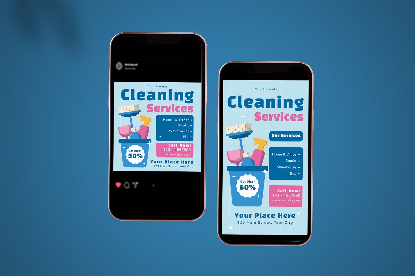 Cleaning Service Flyer Set preview image.