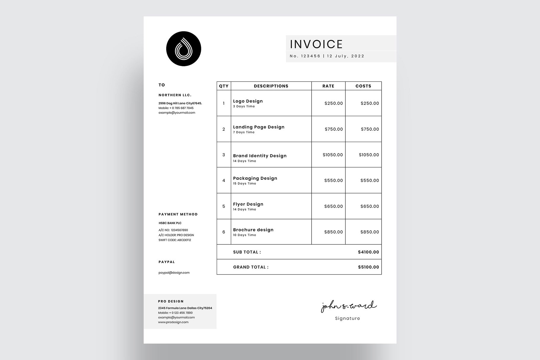 Invoice preview image.