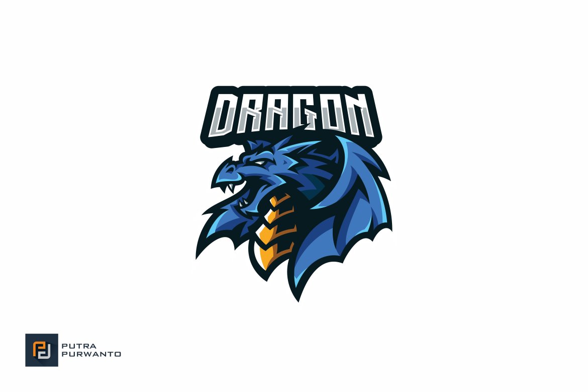 Winged Dragon Mascot Esport Logo preview image.