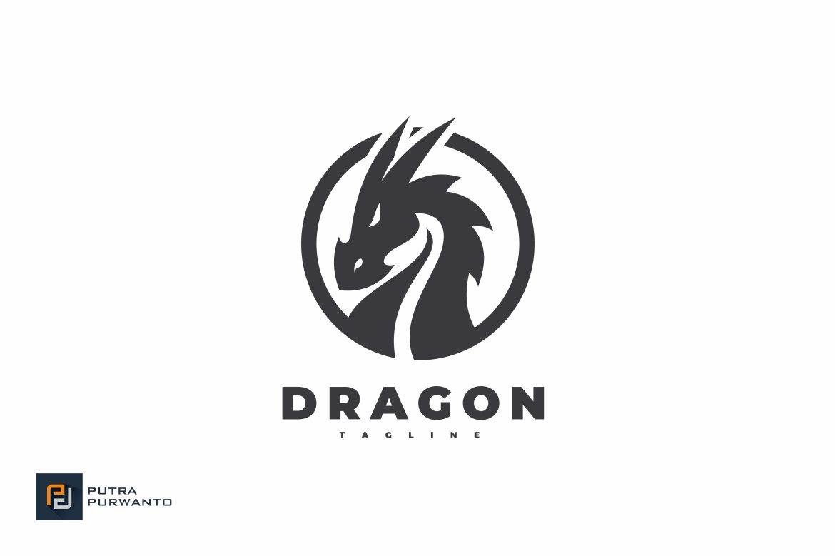 Abstract Dragon Head Logo preview image.