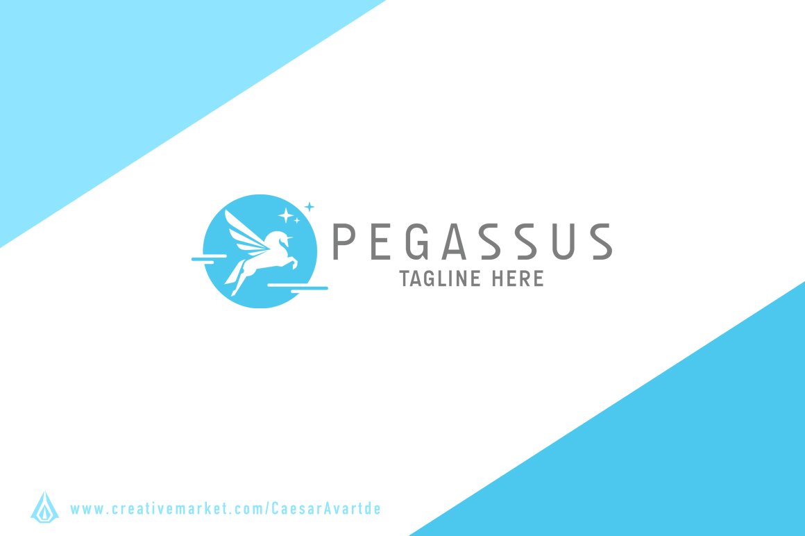 Pegassus Logo Template preview image.