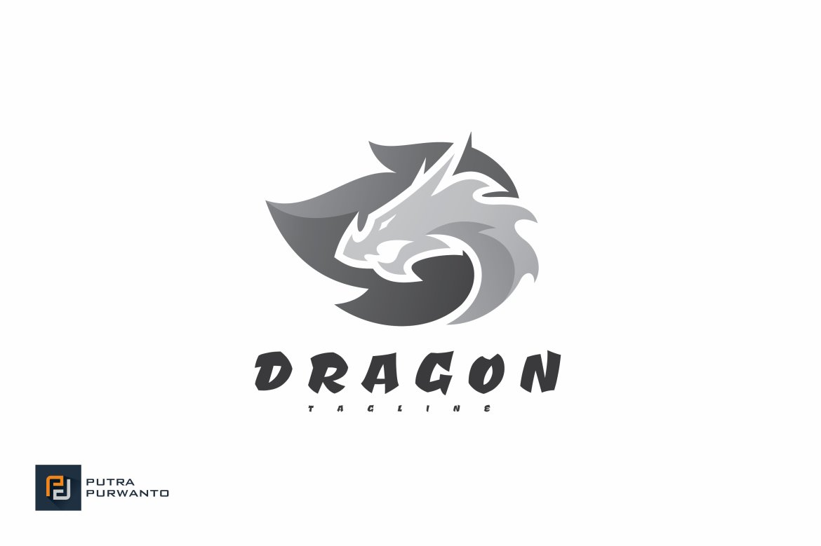 Gradient Dragon and Fire Logo preview image.