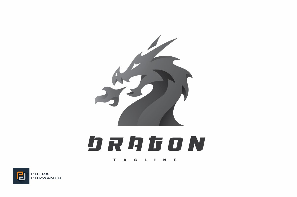Modern Fire Breathing Dragon Logo preview image.