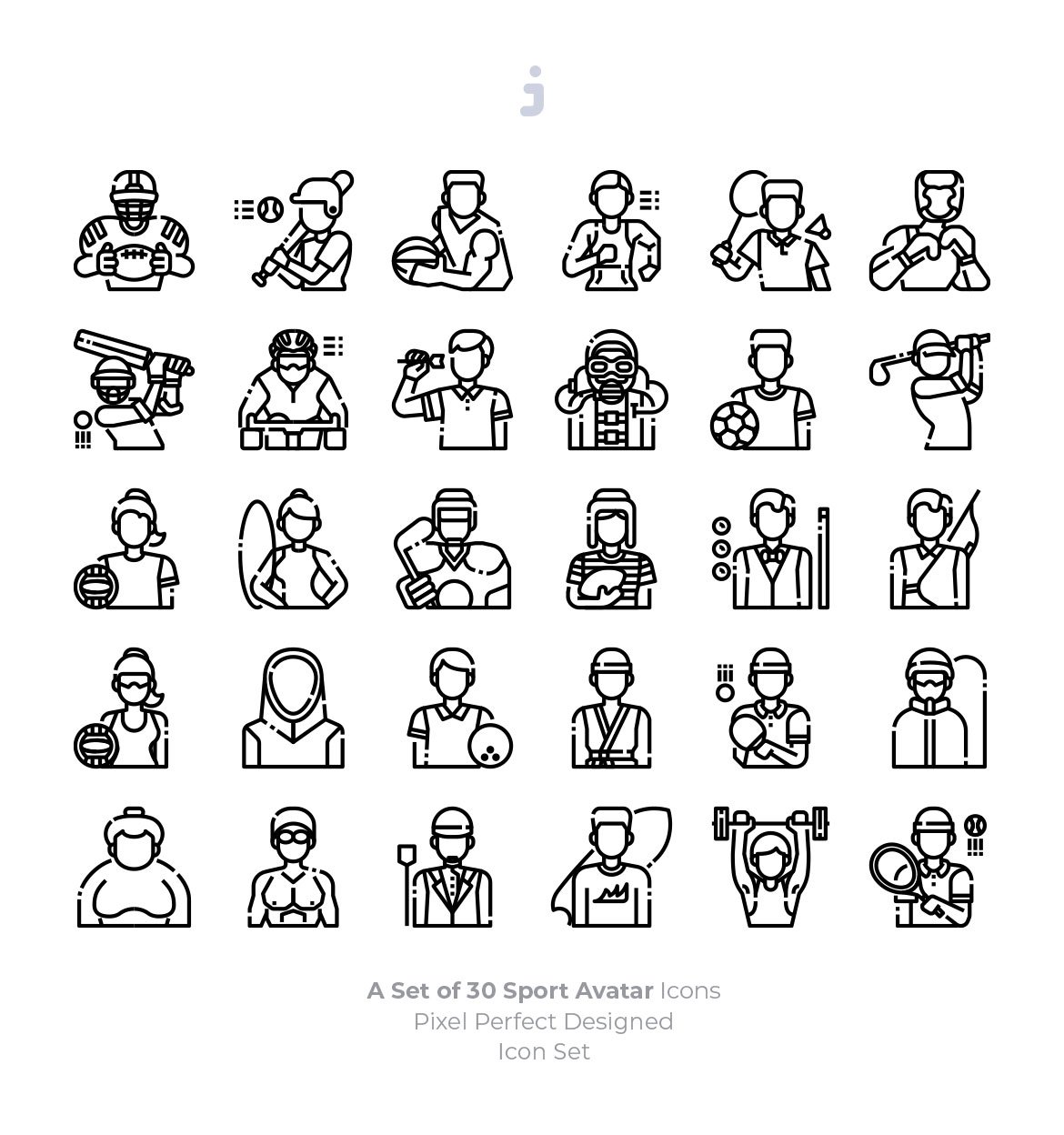 30 Sport Avatar Icon set – MasterBundles