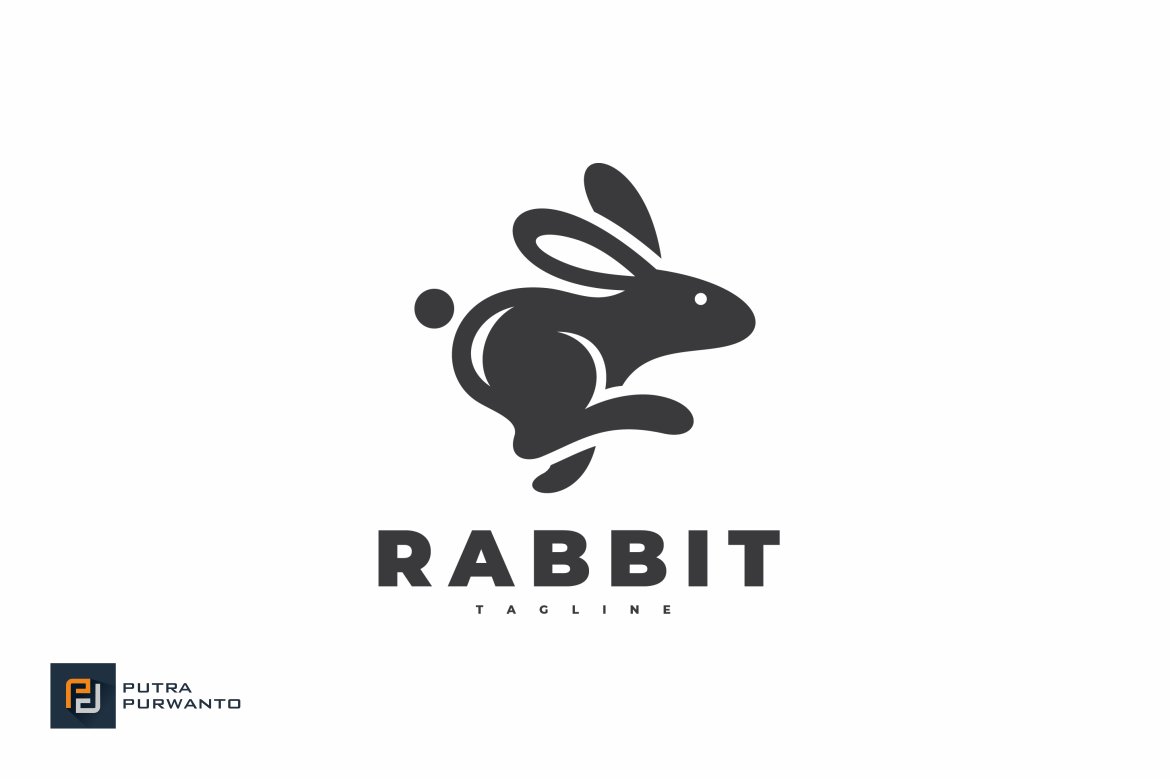 Leaping Rabbit Logo Design preview image.