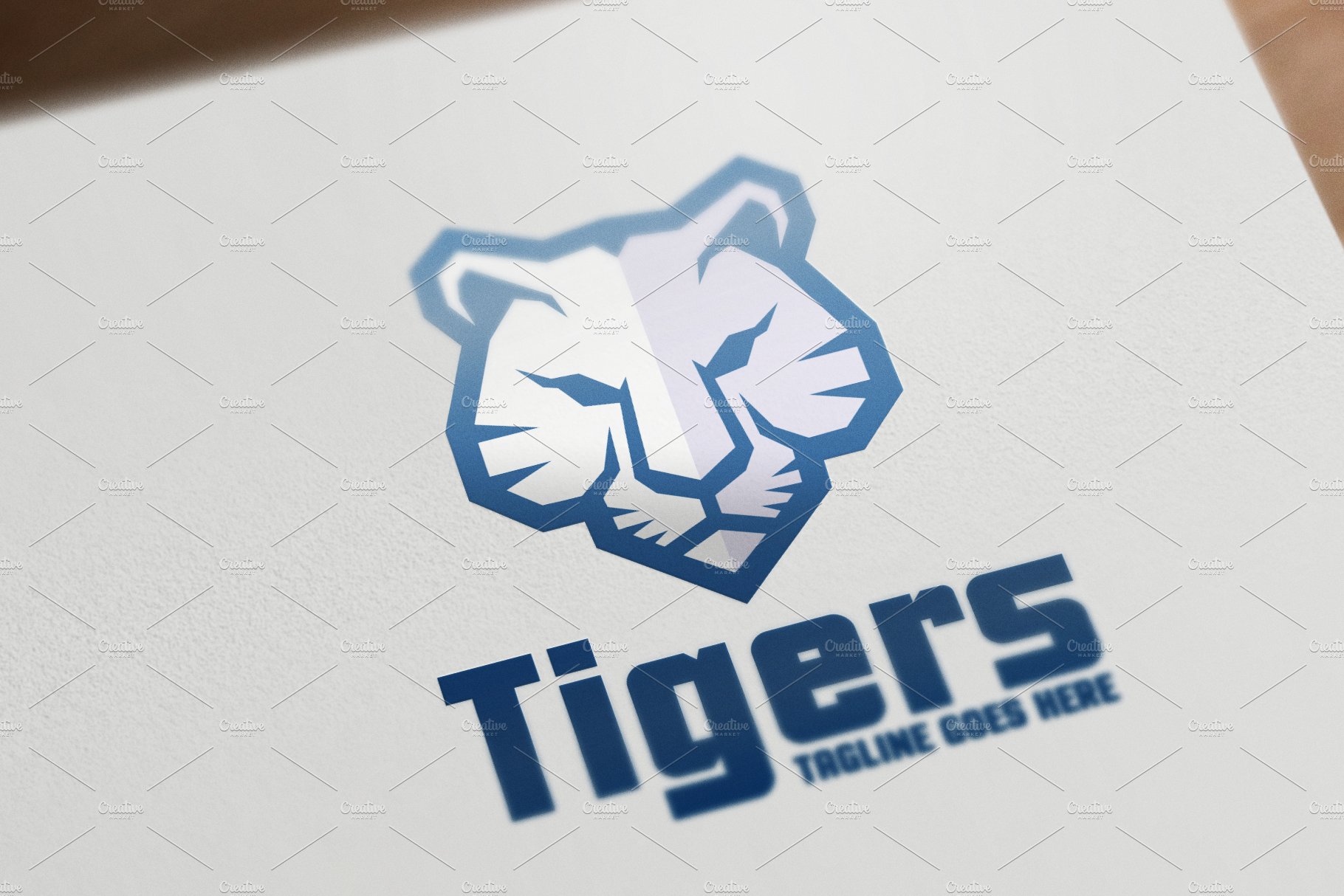 Blue Tiger Head Logo preview image.