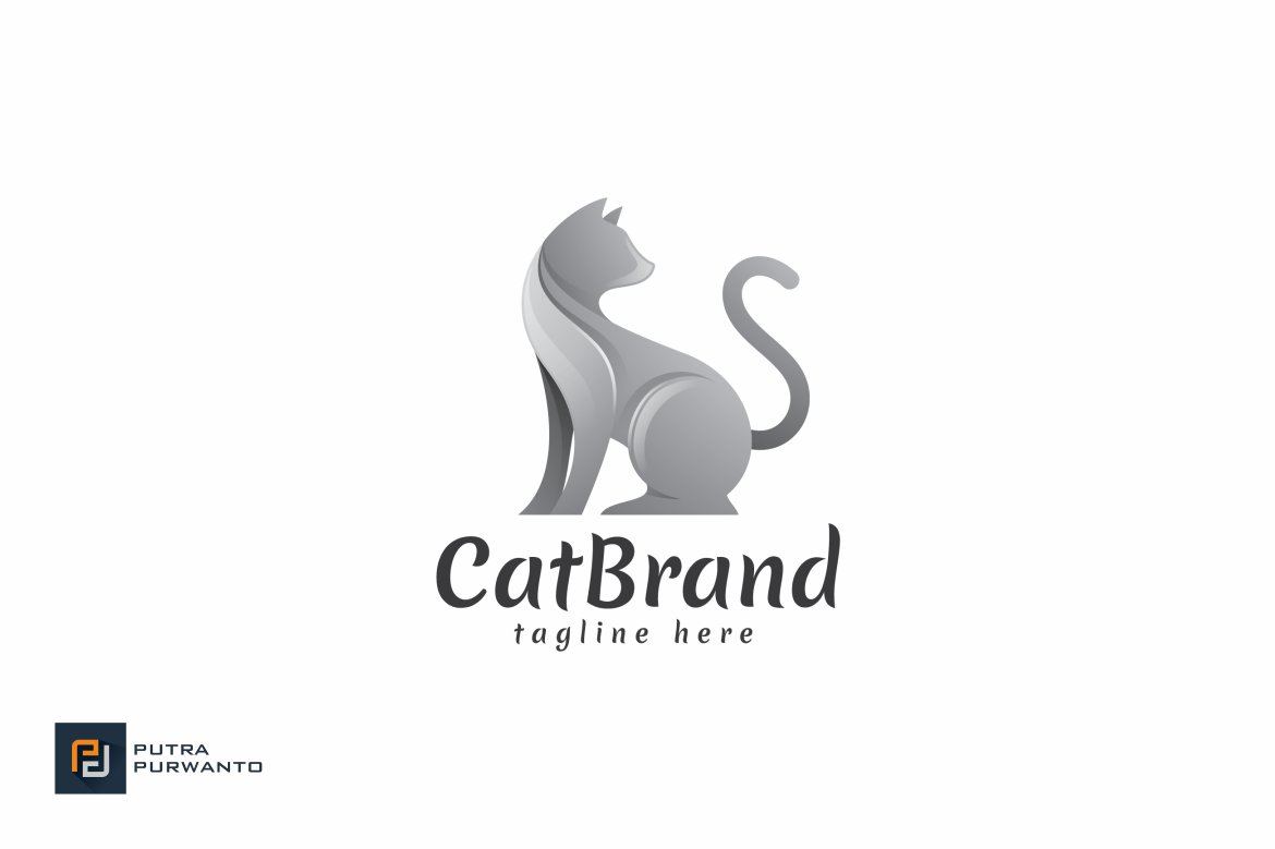 Cat Brand - Logo Template preview image.