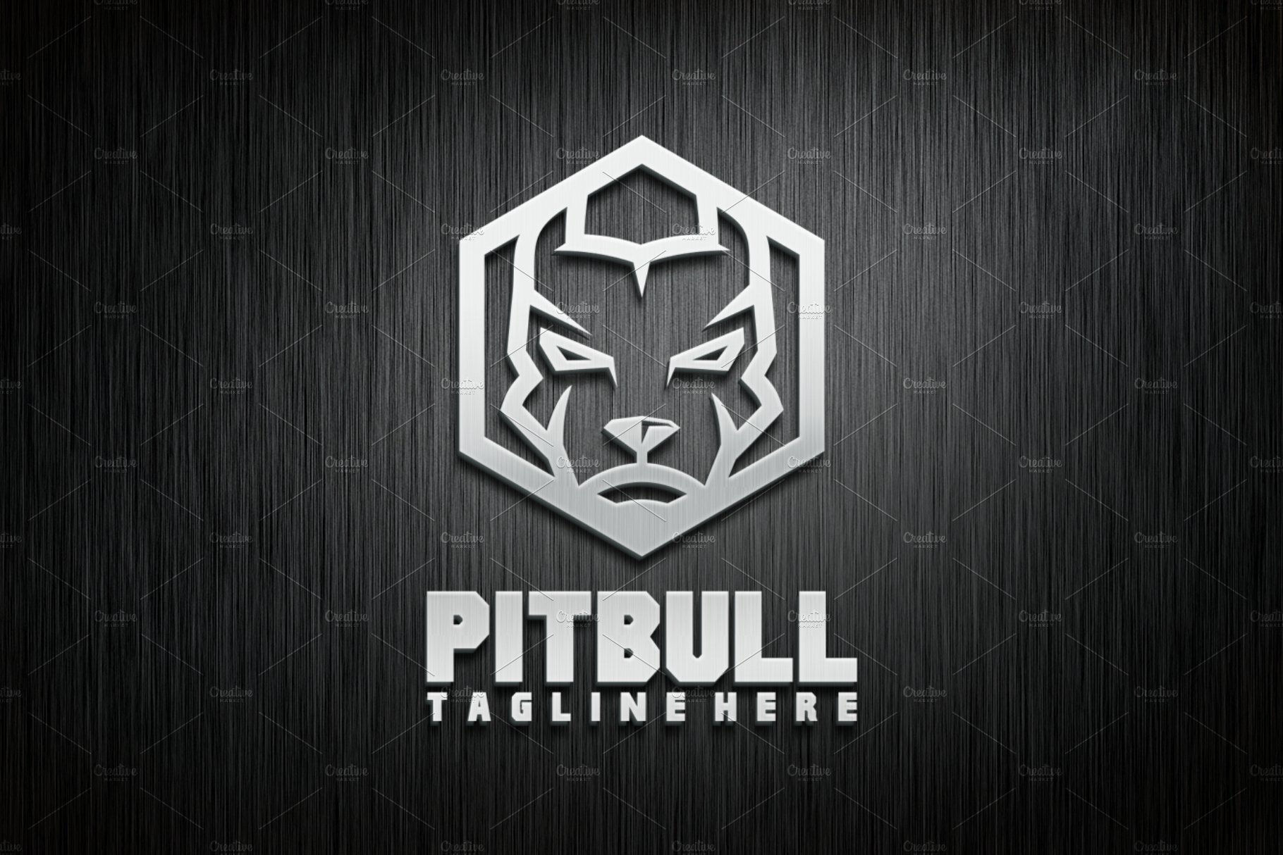 Black and White Pitbull Logo Design