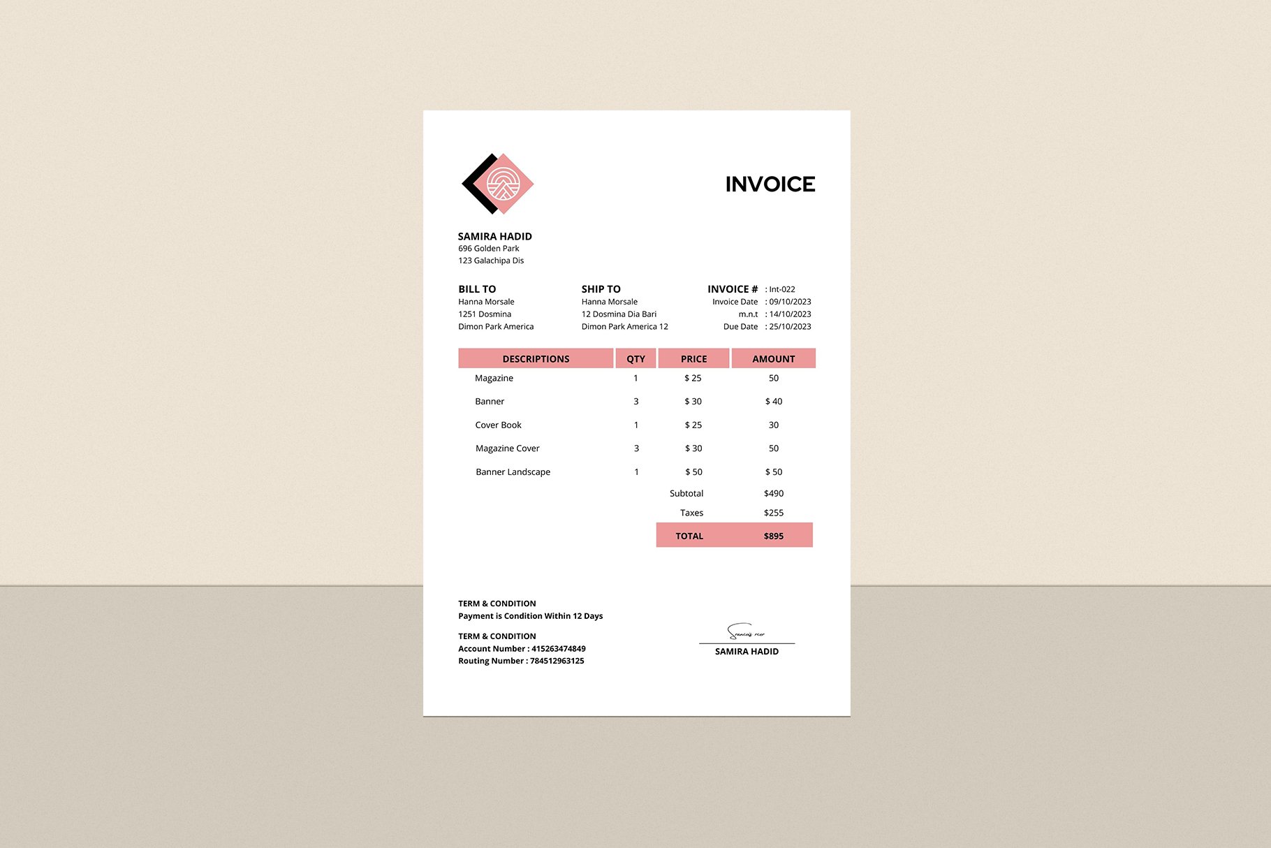 Invoice Design preview image.