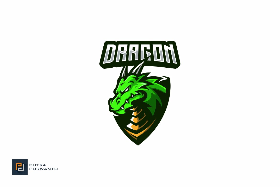 Dragon Mascot Esport Gaming Logo preview image.