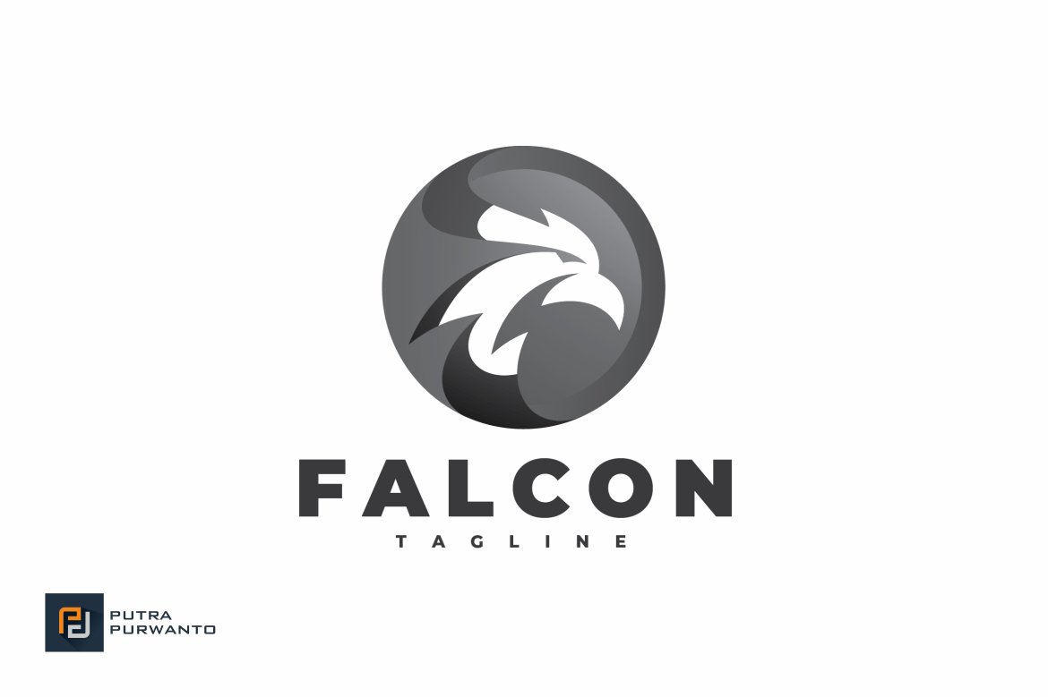 Falcon Circle - Logo Template preview image.