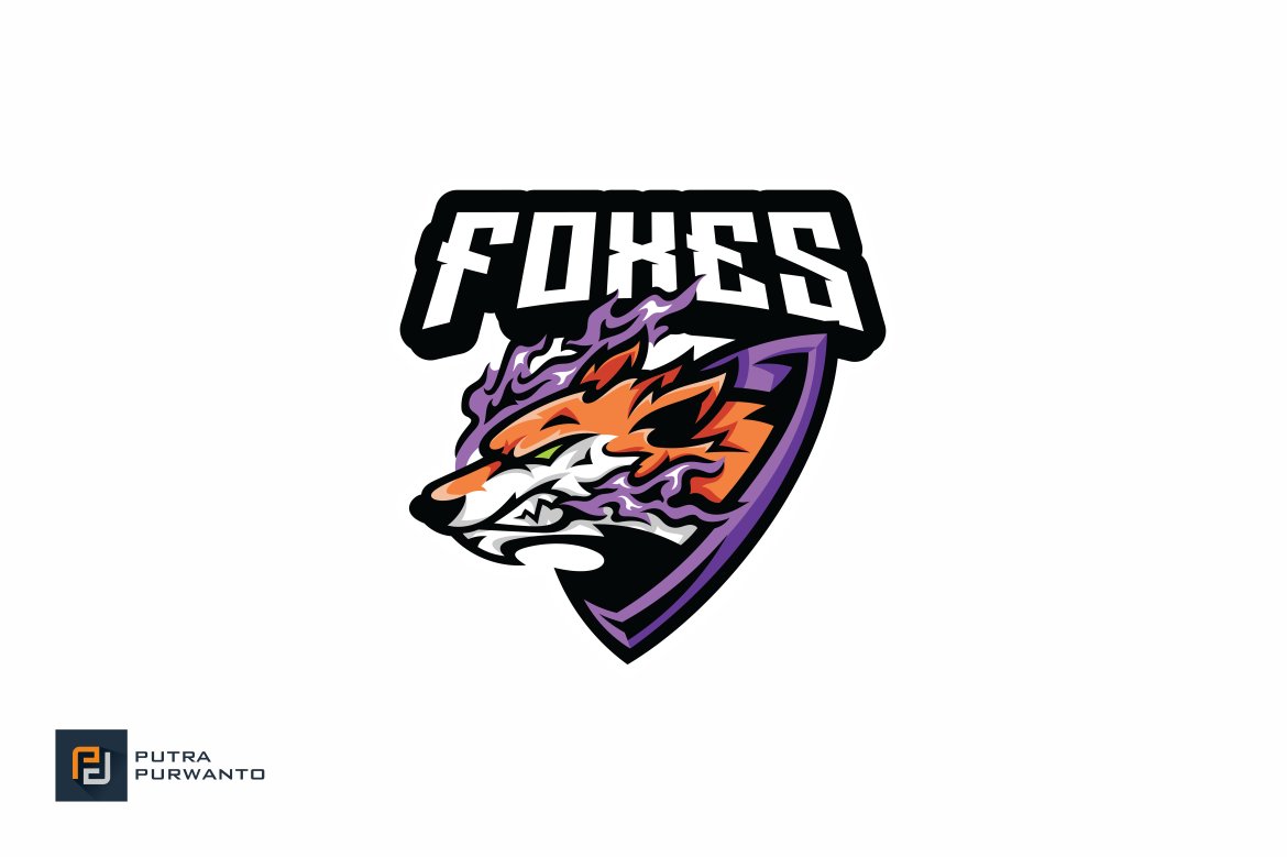 Fox Badge Mascot Esport Logo preview image.