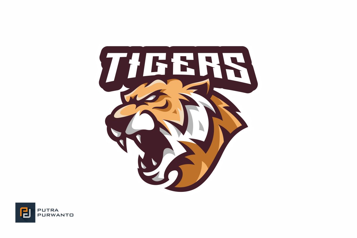 Angry Tiger Mascot Esport Logo preview image.
