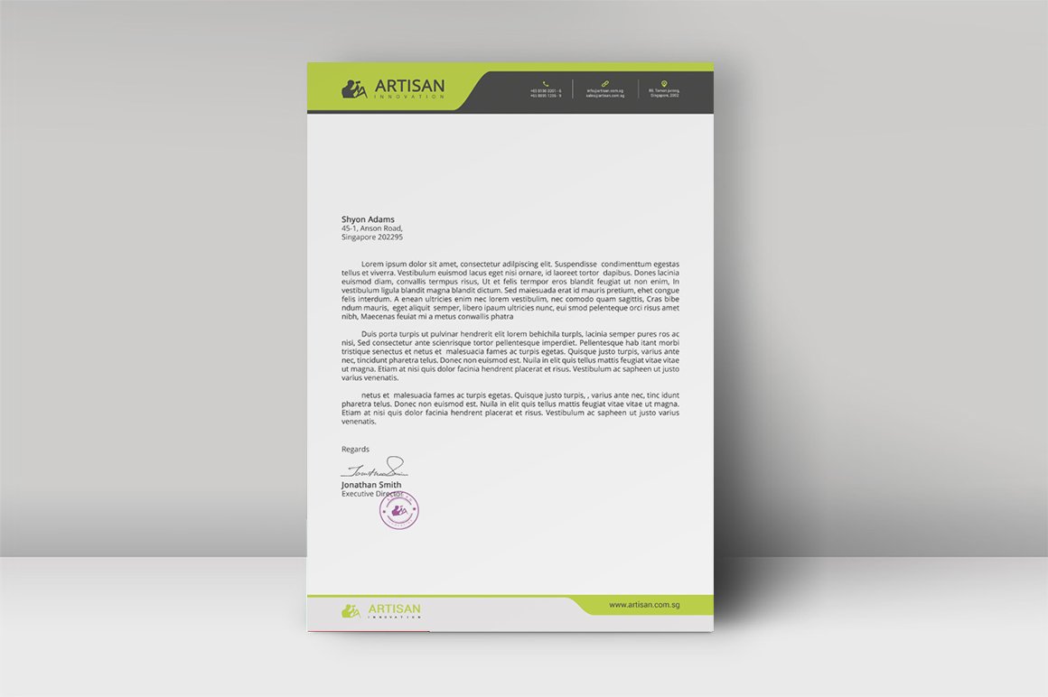 Letterhead Template preview image.