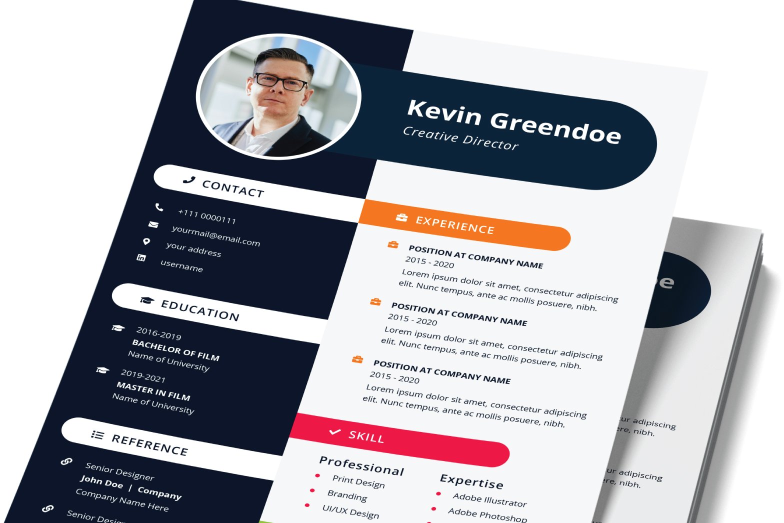 Jhony Resume Template preview image.