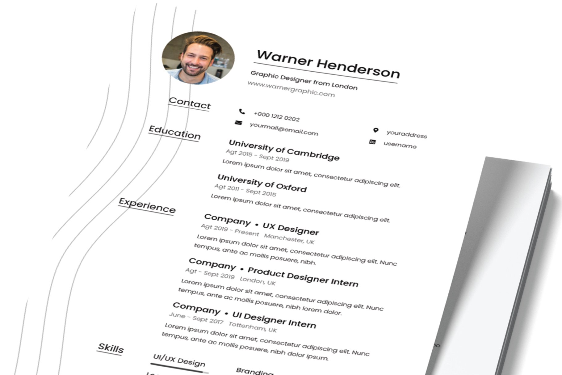 Minimaline Resume Template preview image.
