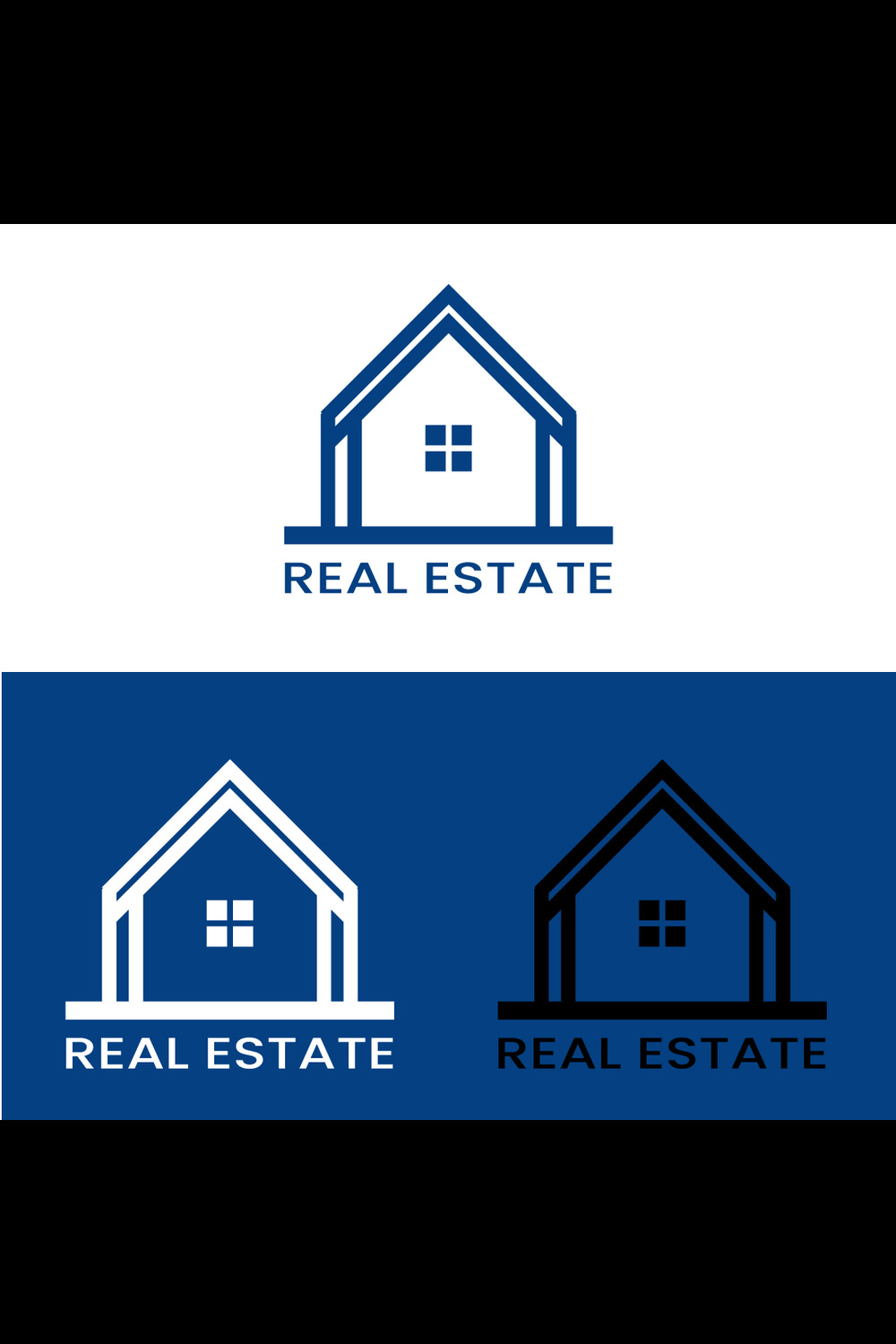 Real Estate Building House Logo Vector Template pinterest preview image.