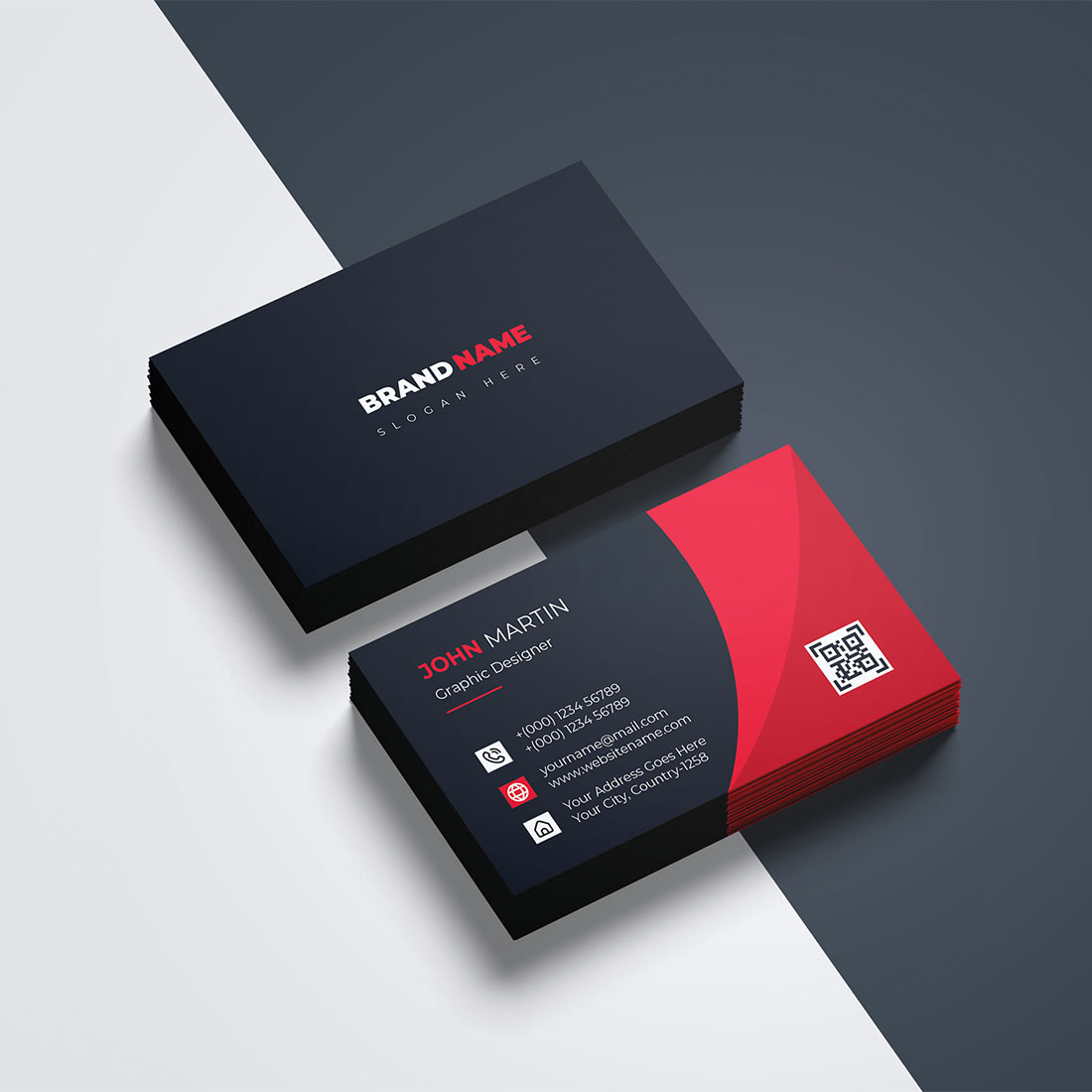 modern business card design preview image.