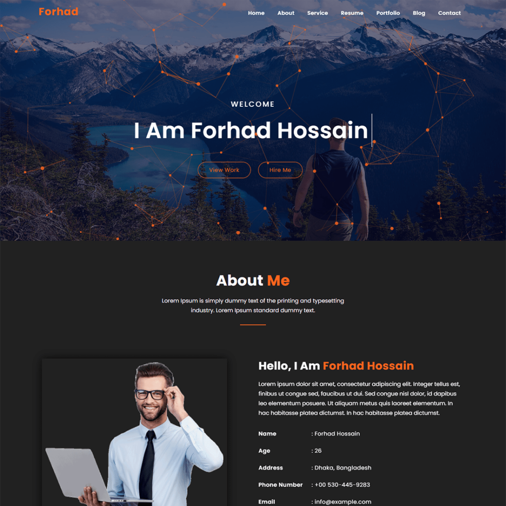 Personal Portfolio Resume Template - MasterBundles