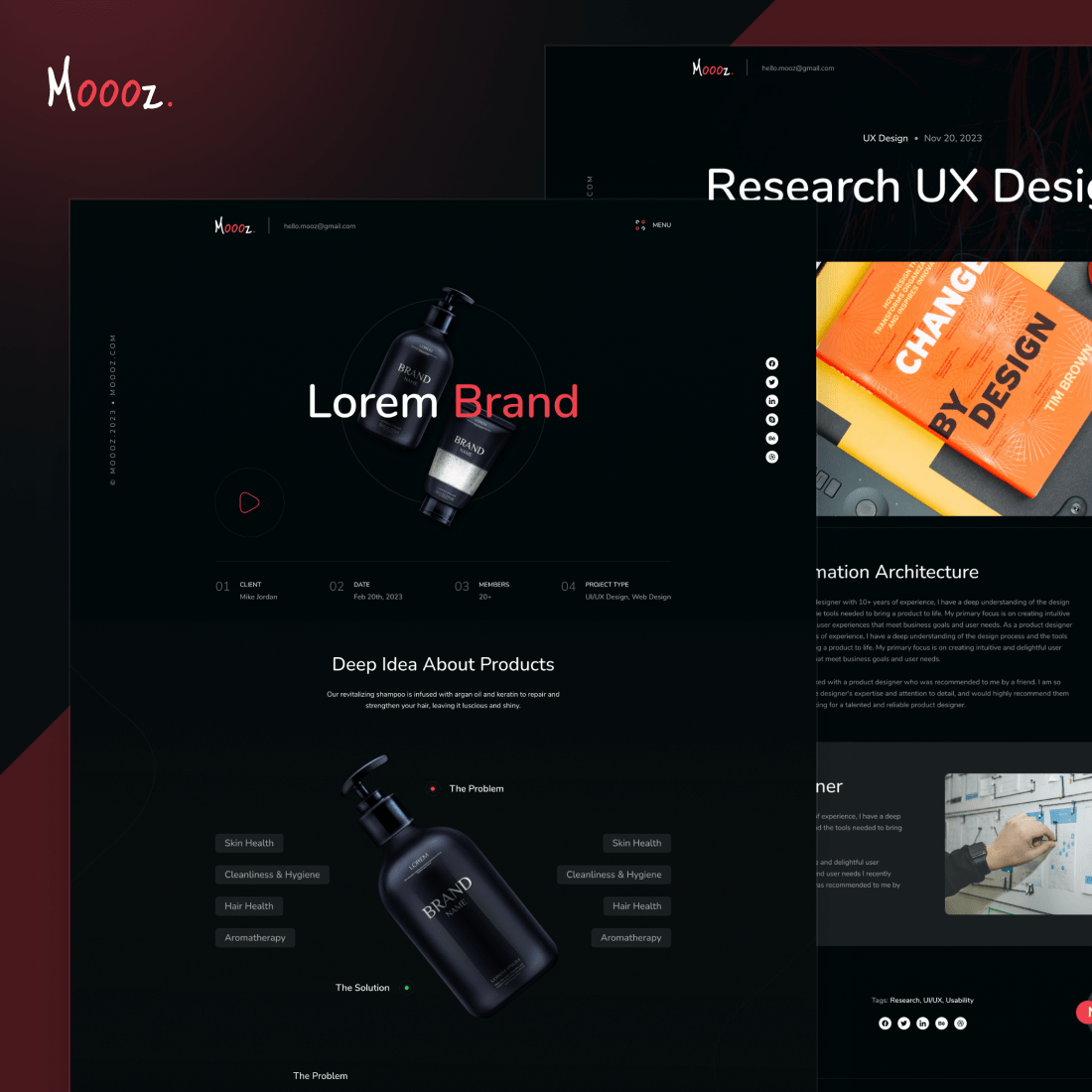 Moooz - Personal CV/Resume Figma Template preview image.