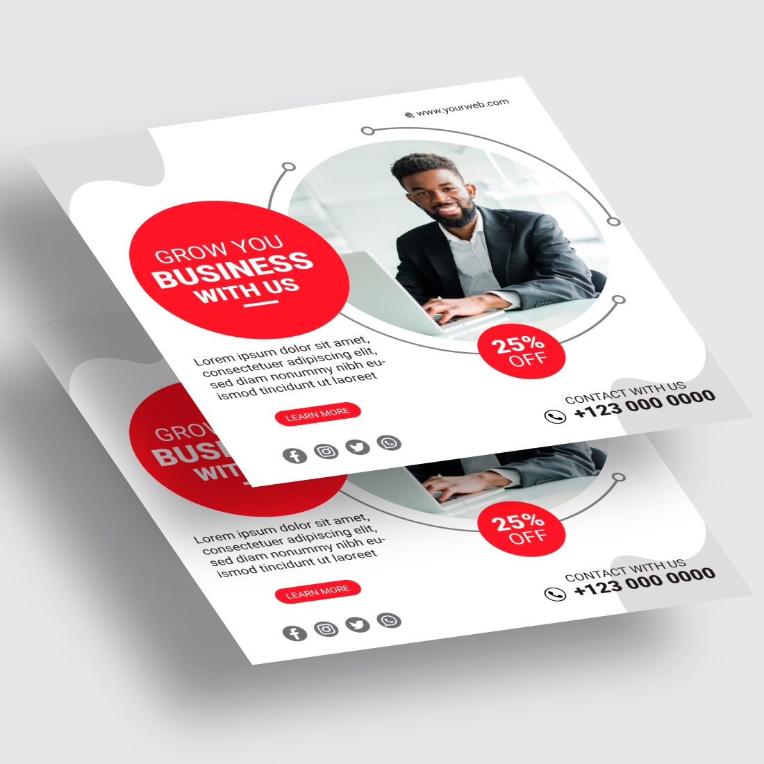 Digital marketing and corporate social media post template preview image.