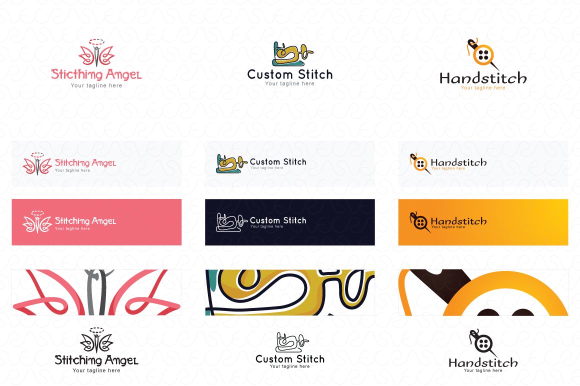Tailoring & Boutique Logo Templates preview image.