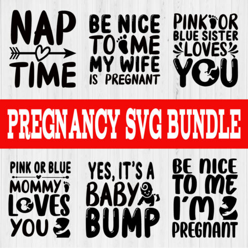 Pregnancy Typography Design Bundle Vol5 cover image.