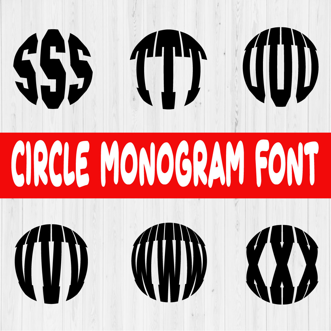 Circle Monogram Font Vol4 preview image.