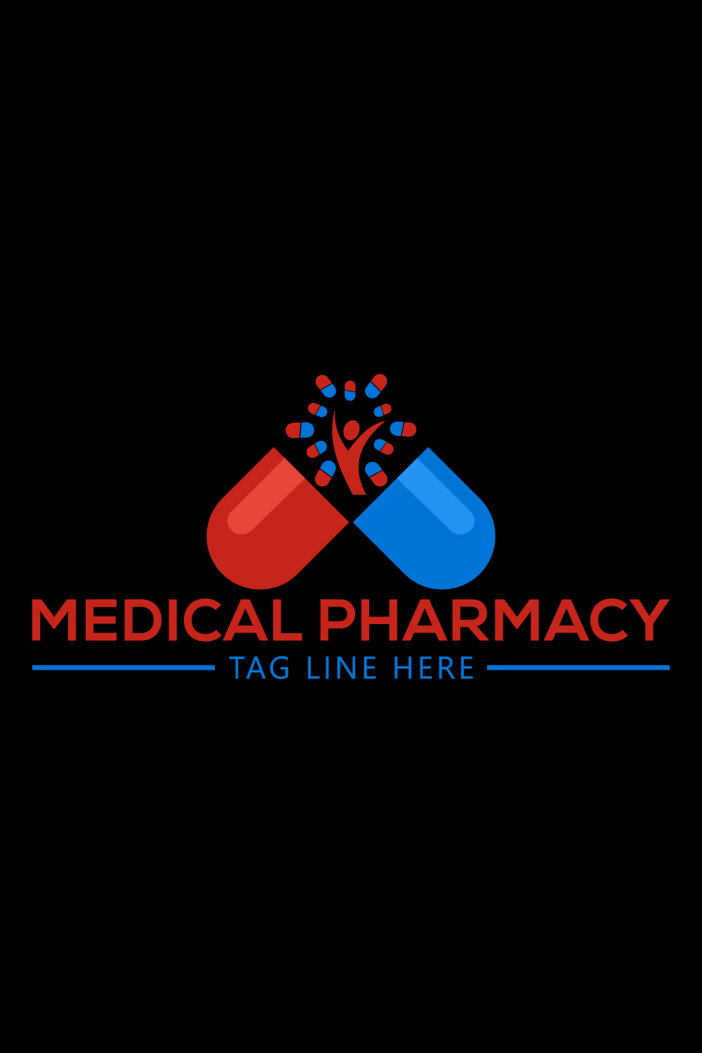 Creative Medical pharmacy logo design, Vector design concept pinterest preview image.