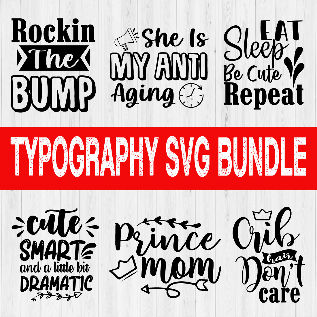 Typography Svg Bundle Vol1 cover image.