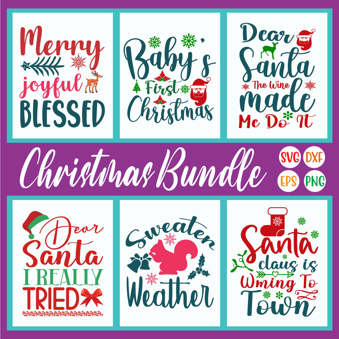 Christmas Svg Design Bundle Vol6 cover image.