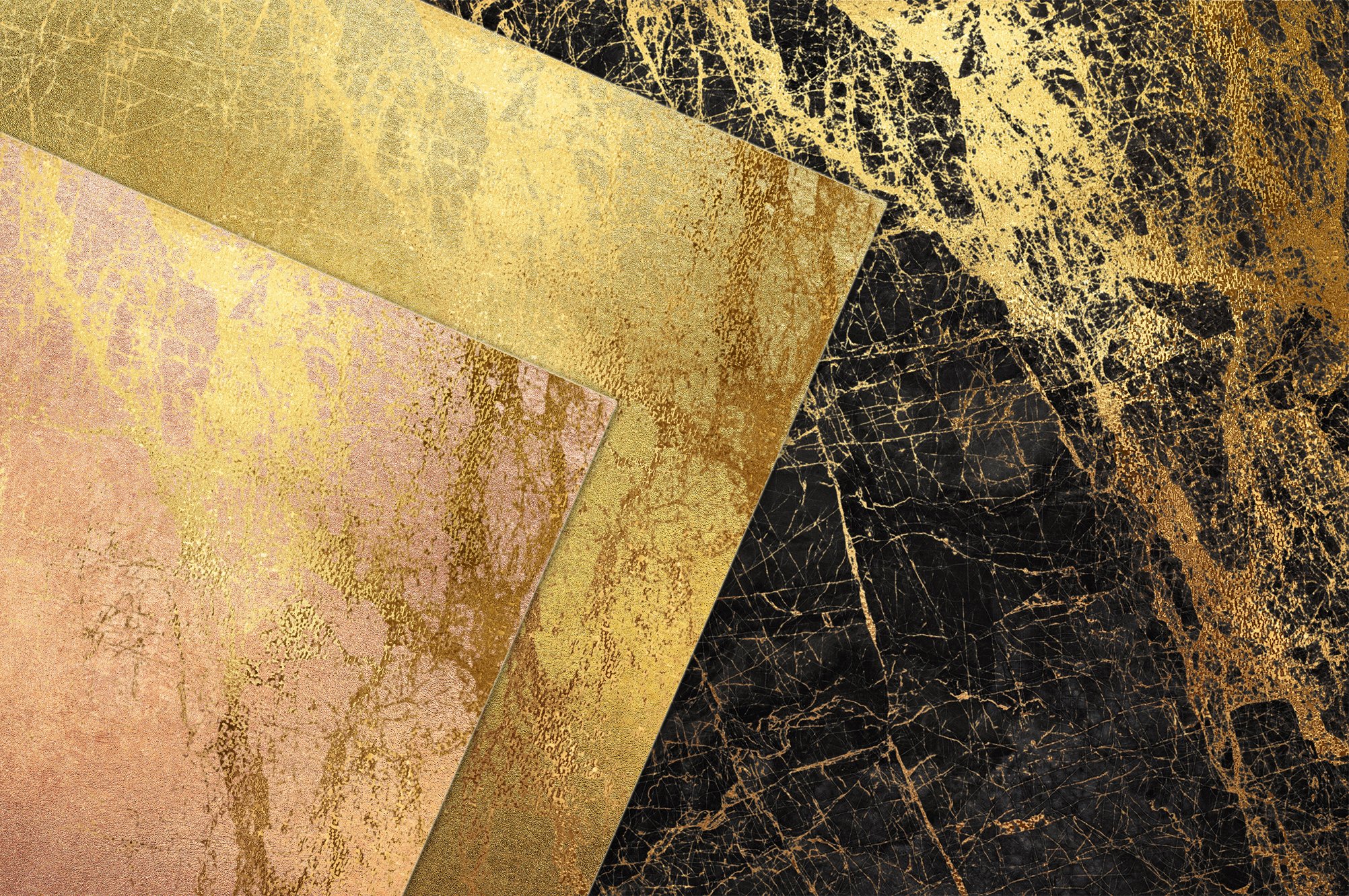 Gold Black Marble Textures preview image.