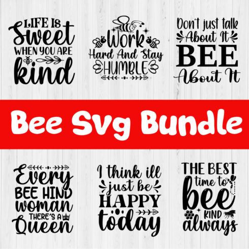 Bee Svg Design Bundle Vol6 cover image.