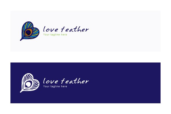 Love Feather-Peacock Bird Quill Logo preview image.