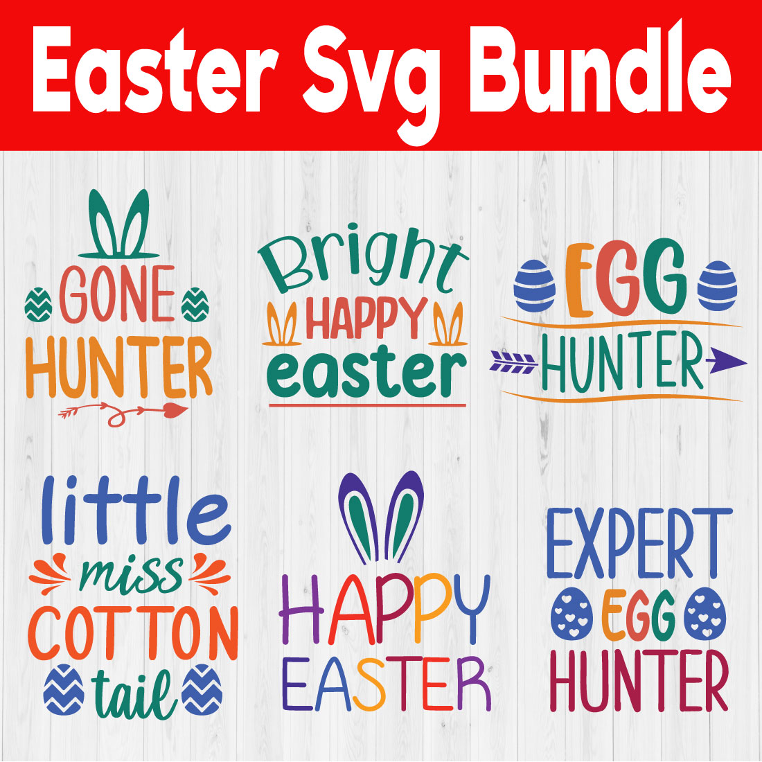 Happy Easter Svg Bundle Vol1 cover image.