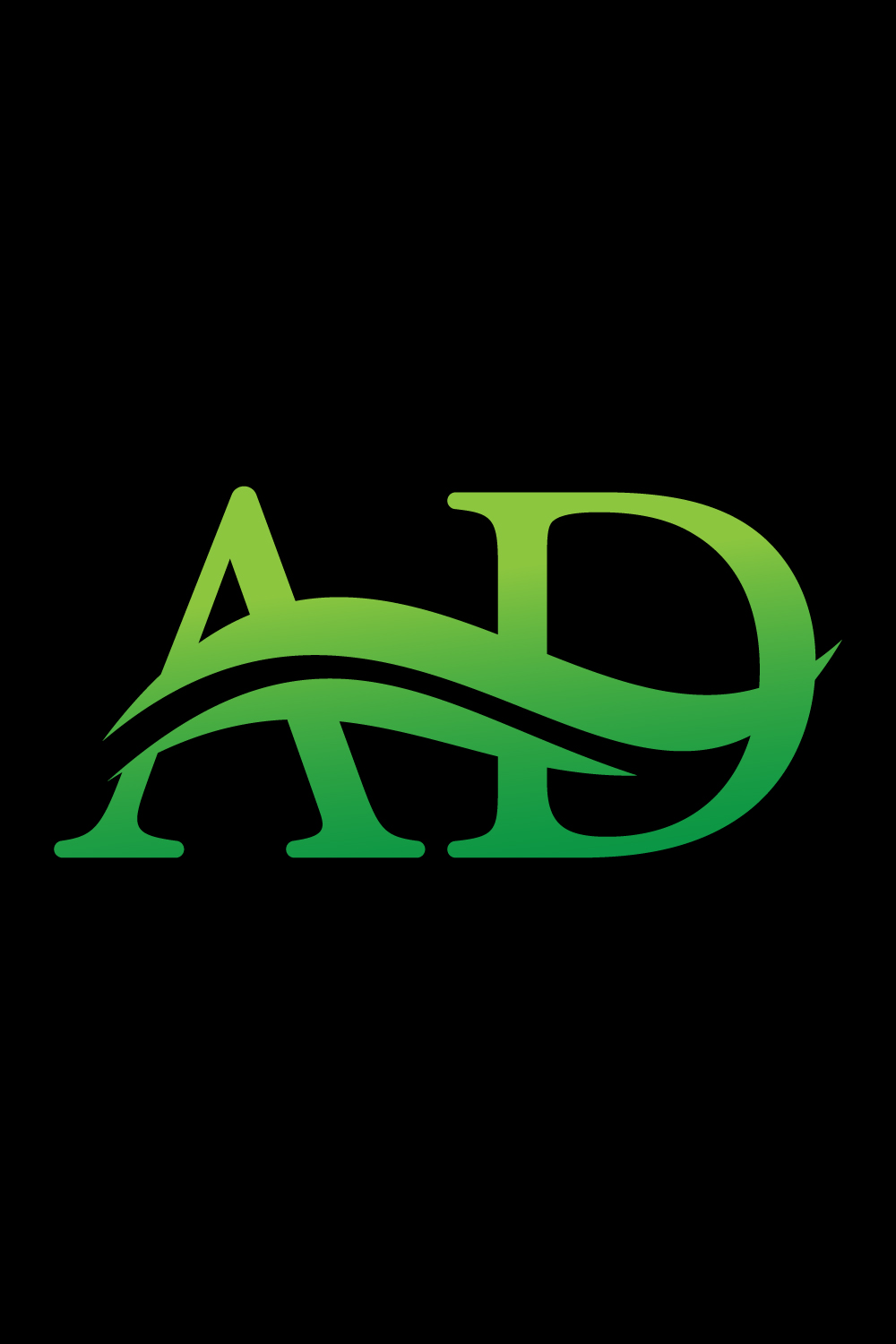 Initial AD Letter logo design, Vector design concept pinterest preview image.
