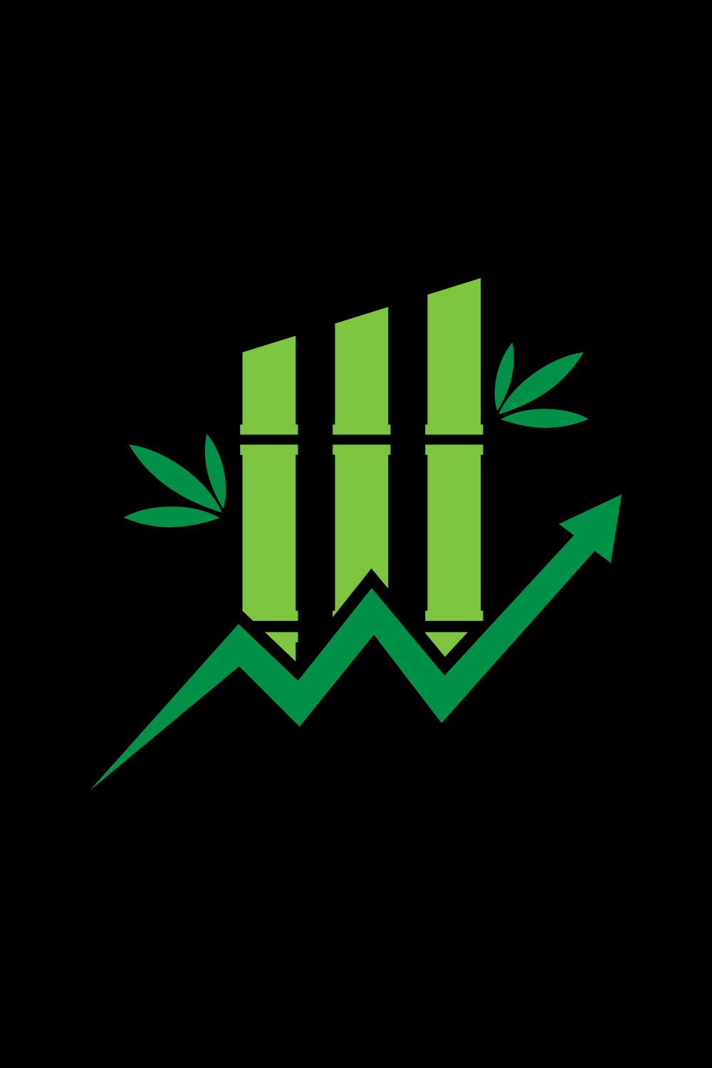 Bamboo Financial logo design, Vector design template pinterest preview image.