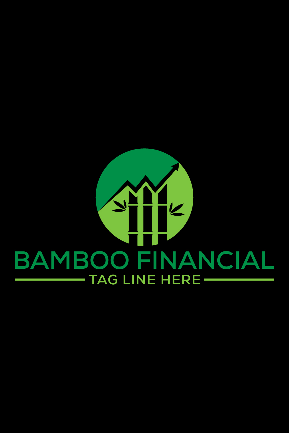 Bamboo Financial logo design, Vector design template pinterest preview image.