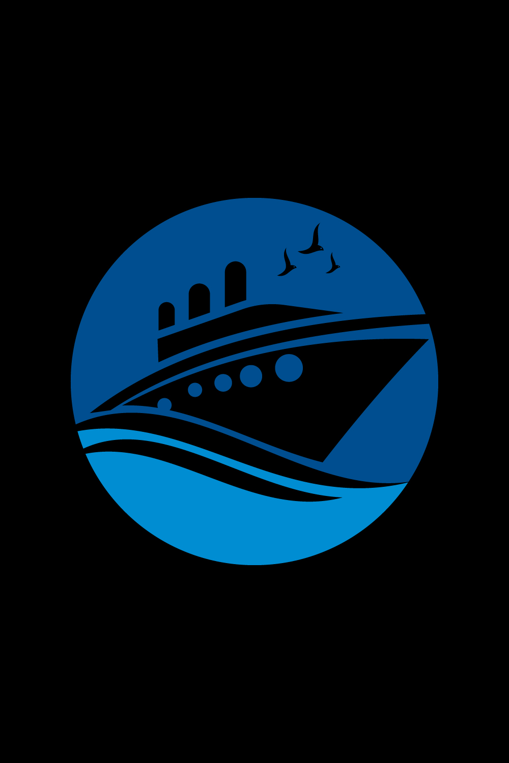 Creative Boat logo design, Vector design template pinterest preview image.