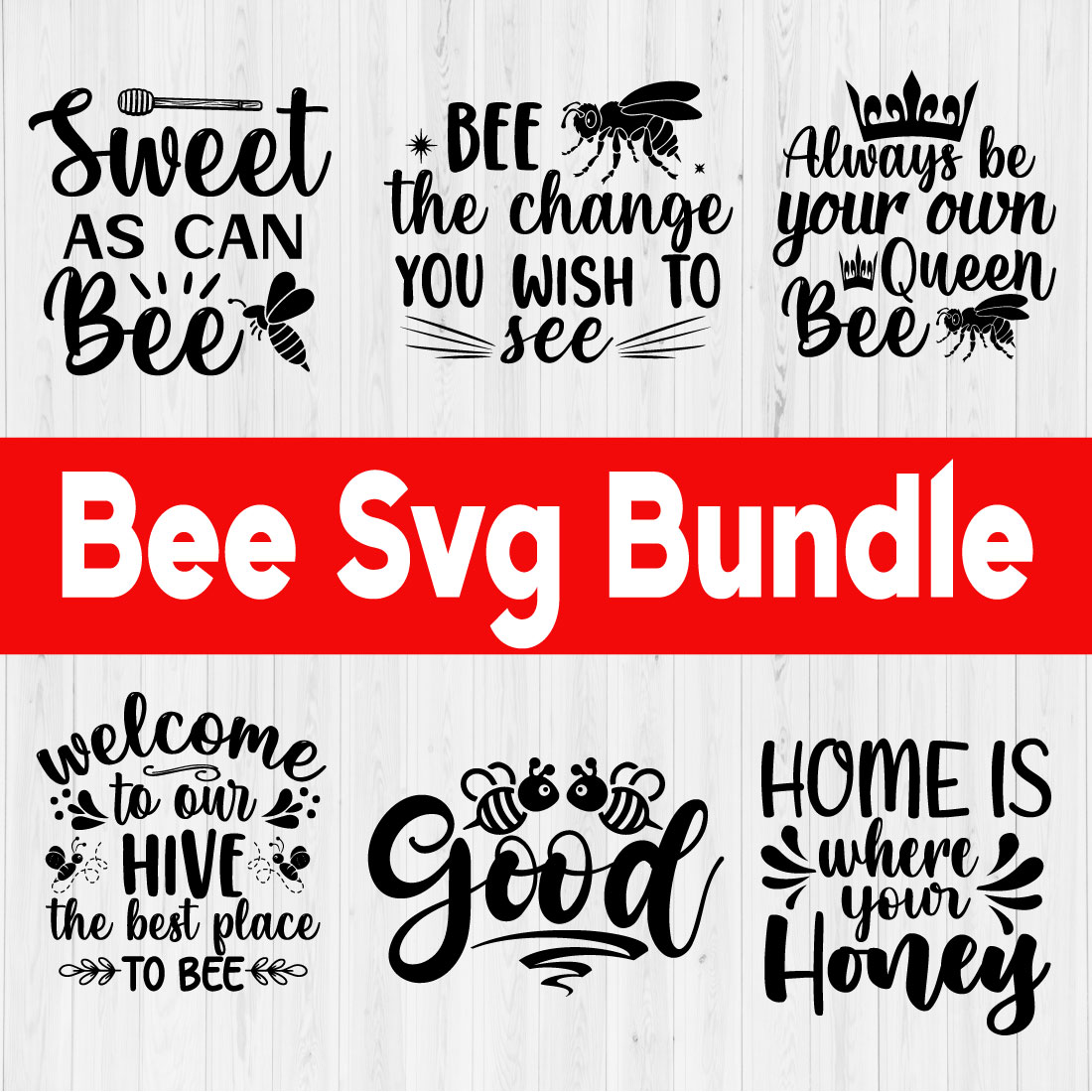 Bee Svg Bundle Vol1 cover image.