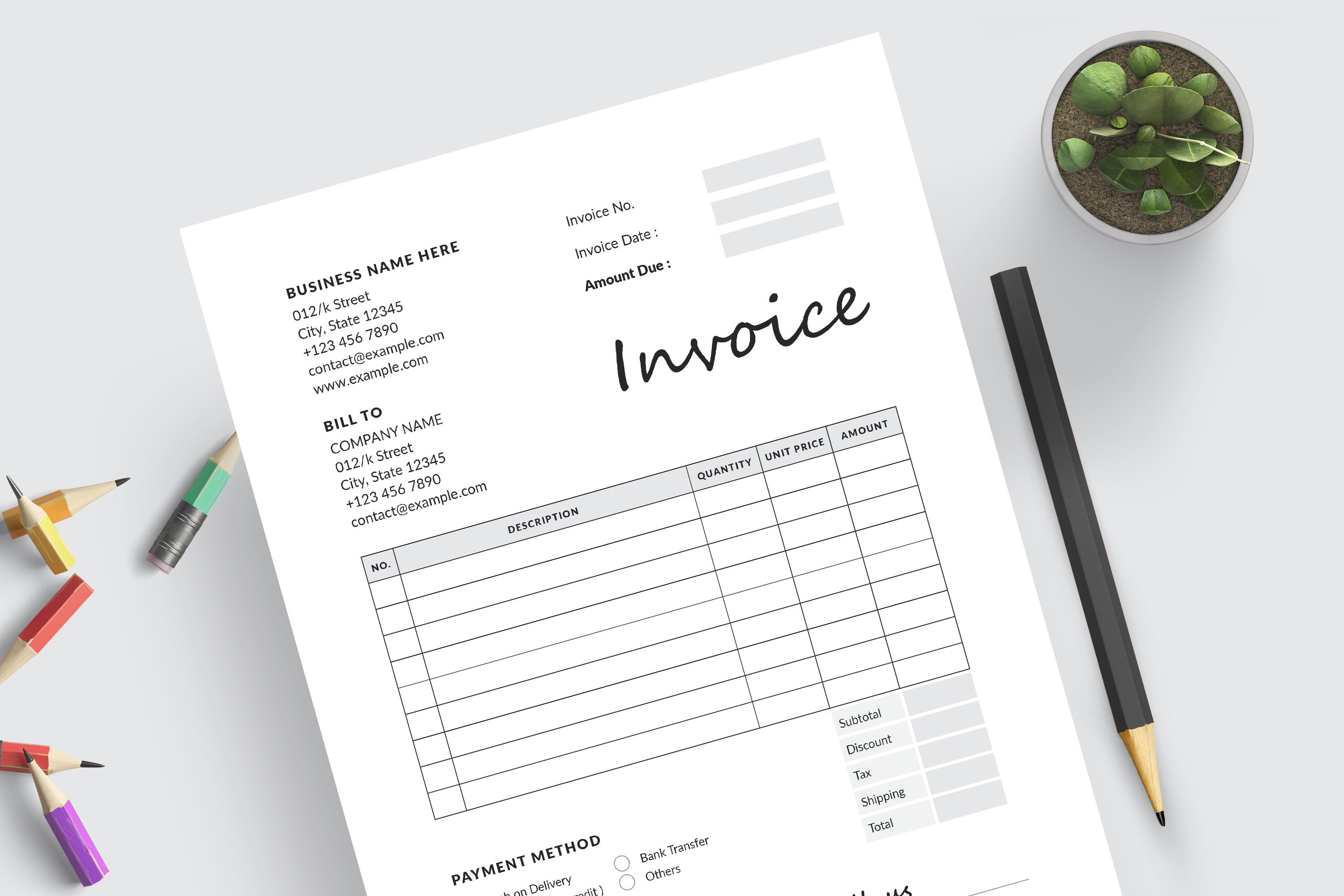 Modern Invoice Template cover image.