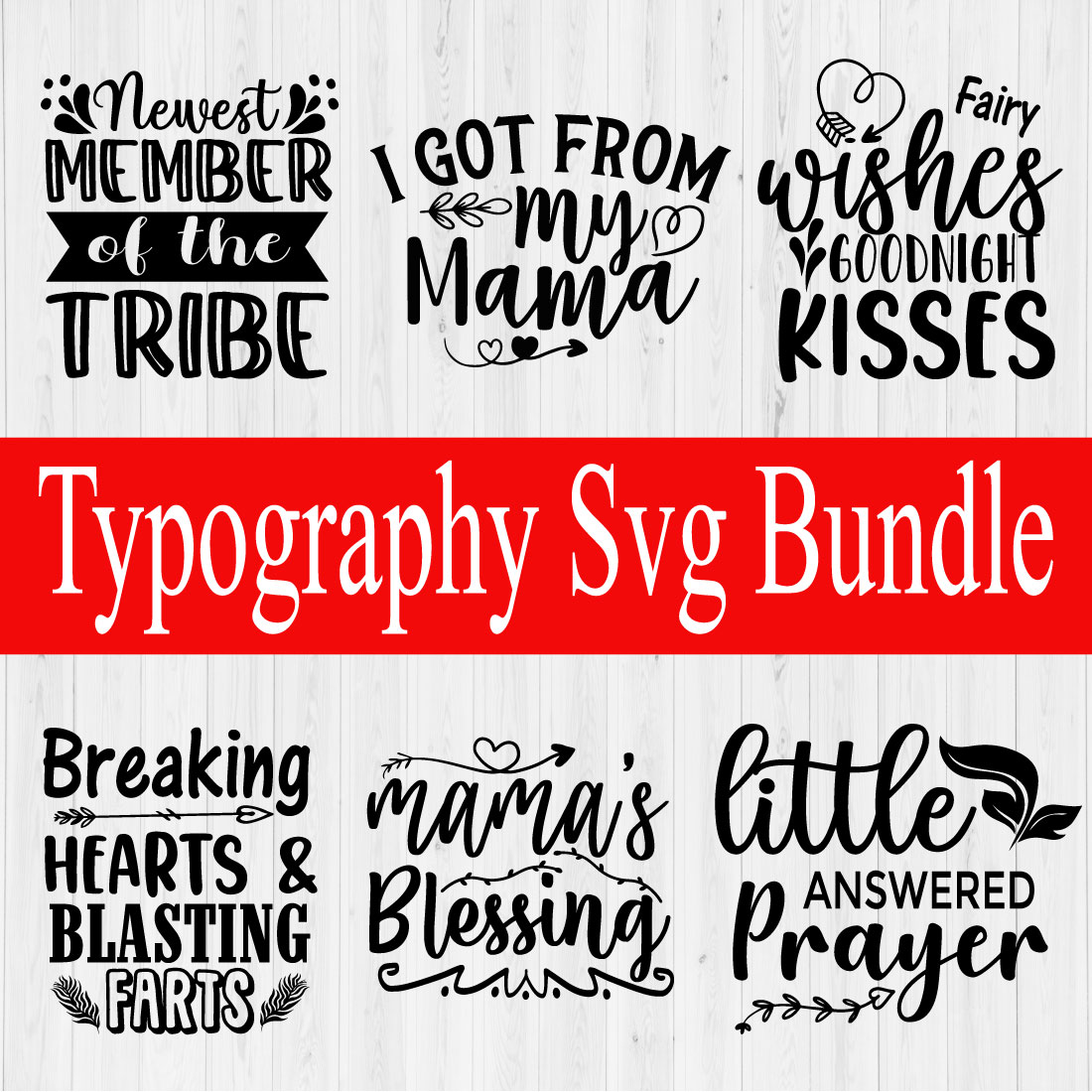 Typography Svg Design Bundle Vol2 preview image.