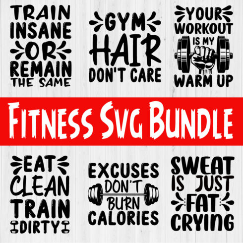 Funny Fitness Svg Quotes Bundle Vol4 cover image.