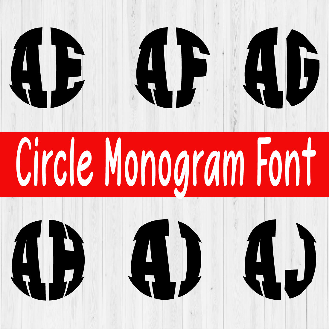 Circle Monogram Font Vol6 preview image.