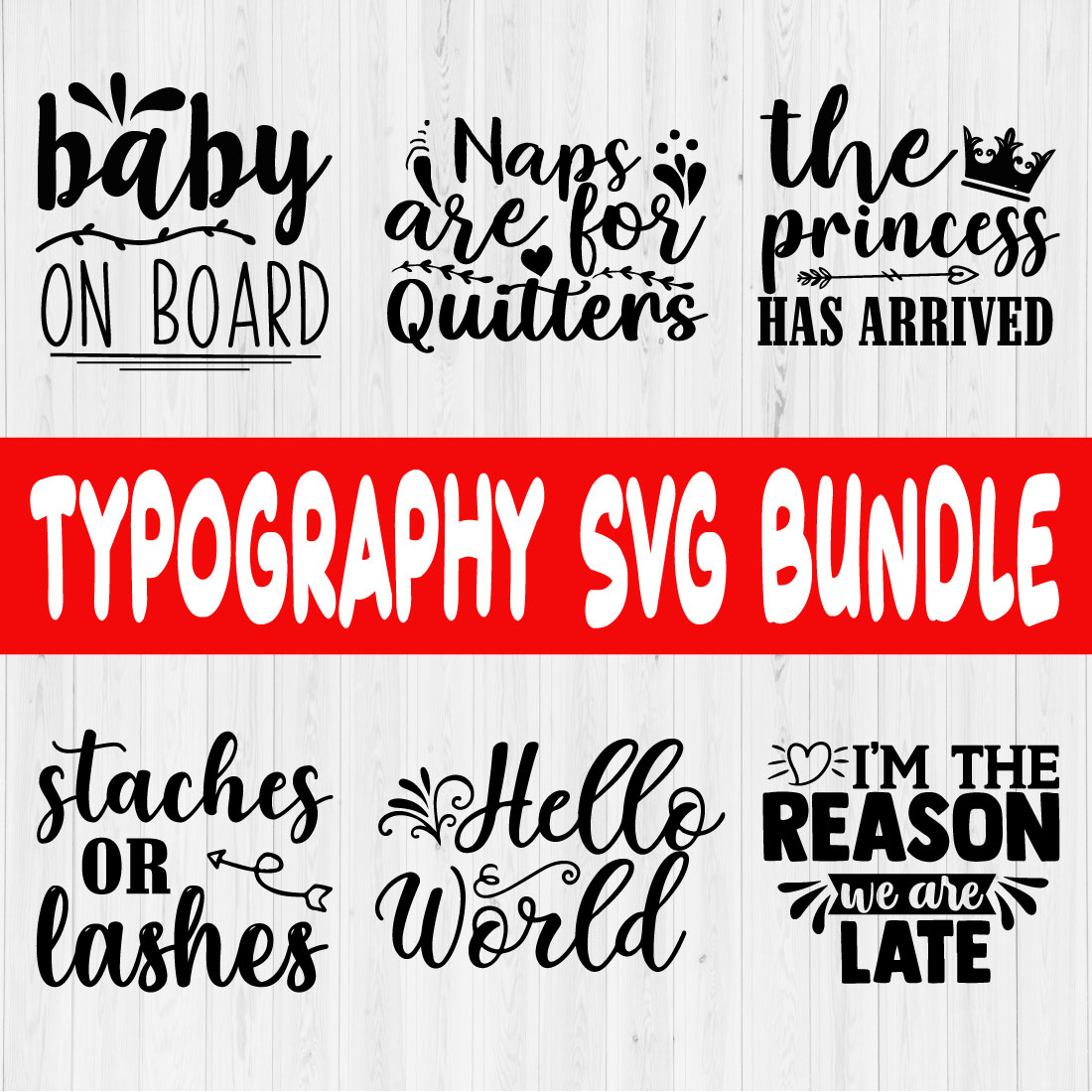 Typography Svg Quotes Bundle Vol3 preview image.