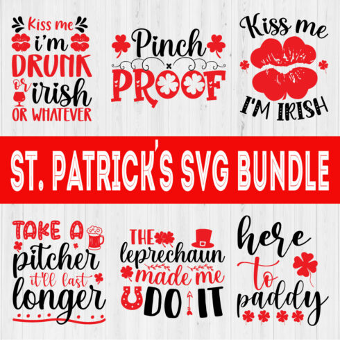 Patrick's Day Svg Typography Bundle Vol5 cover image.